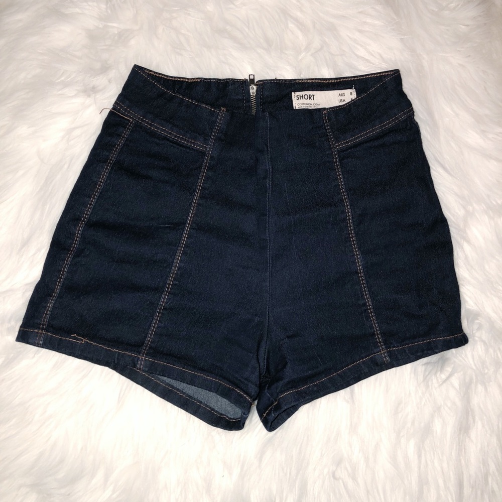 Dark Wash High Waisted Denim Shorts